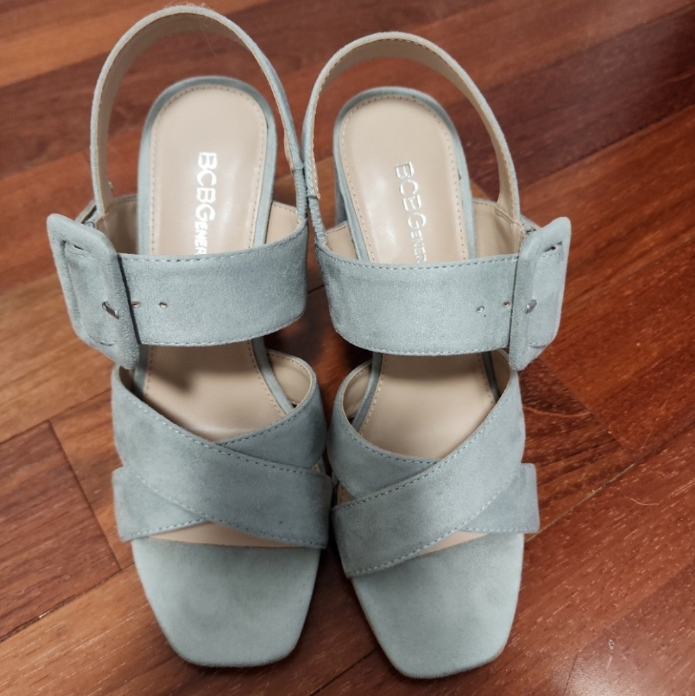 Bcbgeneration Block Heels Dusty Pale Blue